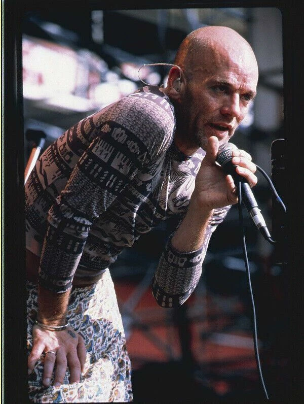 R.E.M. Michael Stipe iconic Vintage in concert image original 8x10 Transparency - Image 1 of 1