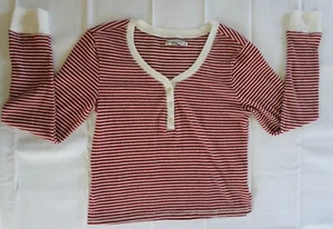Abercrombie & Fitch Striped Red White Pajamas Loungewear Top Size S - Picture 1 of 10