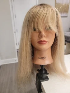 Golden Blonde Mix 360 Lace Front Human Hair Wig Medium Cap 16" Preowned - Picture 1 of 10