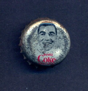 1964 65 COCA-COLA HOCKEY COKE BOTTLE CAP WITH CORK  ED WESTFALL BOSTON BRUINS 