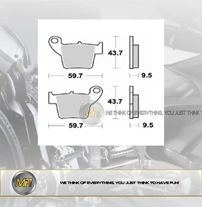 PARA HONDA HM CRE F 250 X DE 2008 A 2011 PASTILLAS FRENO TRASERO SEMI METALIZADO - Imagen 1 de 1