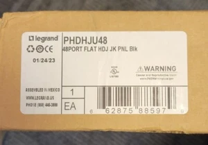 LEGRAND - ORTRONICS #PHDHJU48 Unloaded 48 Port Patch Panel Clarity Jacks - Picture 1 of 4