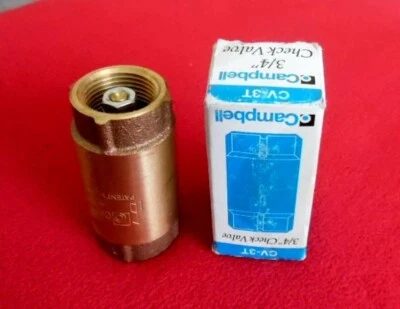 Spring Check Valve, Brass, 3/4 Inch Campbell Mfr. Model # CV-3T - Image 1 of 2