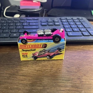 Matchbox Superfast 64 PINK SLINGSHOT DRAGSTER w Original Box Vintage Lesney - Picture 1 of 5