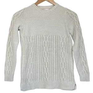 Tommy Bahama Girls Medium 10-12 Beige Long Sleeve Cable Knit Crew Neck Sweater - Picture 1 of 6