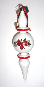 "Arco de plástico rojo y blanco de 7,5"" de largo, acebo y pino remate adorno de Navidad" - Imagen 1 de 5