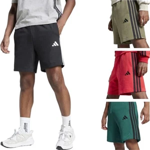 Adidas Essential 3 Stripes Mens French Terry Shorts Summer Casual Beach Bermuda - Picture 1 of 43