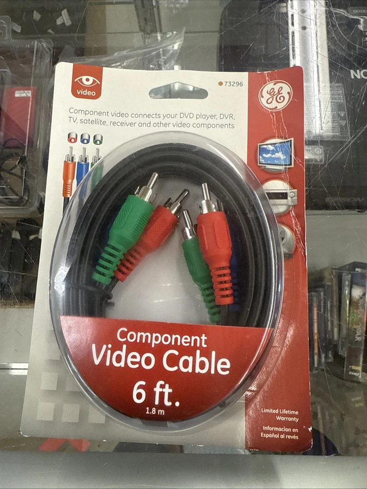 GE 6 ft.Video/Audio Cable Component Black /Red 73296 - Image 1 of 4