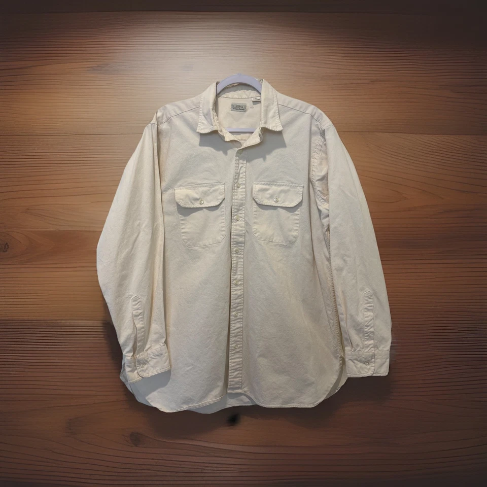 Vintage J Peterman Company Safari Shirt Mens XL Cargo Cream Old Money - Image 1 of 4