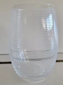 1 MIKASA CHEERS WINE OR WHISKEY GLASS FROSTED STRIPES 4.75 INCHES HOLDS 16 OZS - Picture 1 of 8