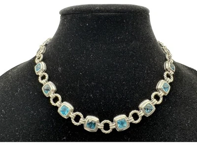 Collar David Yurman Renacimiento Topacio Azul Belleza Infinita Plata de Ley 925 Foto 1 de 4