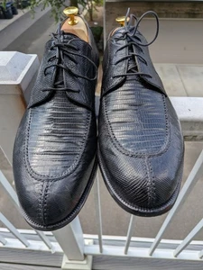 Magnanni schwarz Original Lizard Oxford geteilte Zehe Schuhe Größe 12 M authentisch - Bild 1 von 24