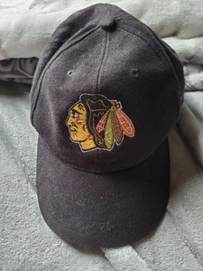 Chicago Blackhawks Nike Vintage Hat Cap Y2K Strapback Stripe NHL Hockey - Picture 1 of 7