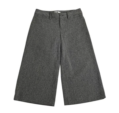 Pantalones GAP Culottes Mujer 1 Gris Tweed Pierna Ancha Recortados Capris Espiga Preppy Foto 1 de 4