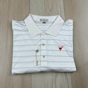 Neu mit Etikett Peter Millar Crown weiß gestreiftes Myopia Hunt Club Poloshirt für Herren Größe 2XL - Bild 1 von 16