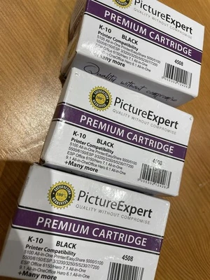 Kodak 10 Compatible Ink Cartridges black x3  - Image 1 of 3