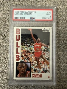 1992-93 Topps Archives - Michael Jordan Chicago Bulls HOF #52 PSA 9 Mint - Picture 1 of 2