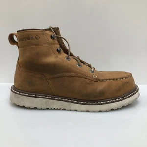 Wolverine Work Boots Mens Size 9 Tan Moc Toe Wedge Composite Toe Leather W241055 - Picture 1 of 10