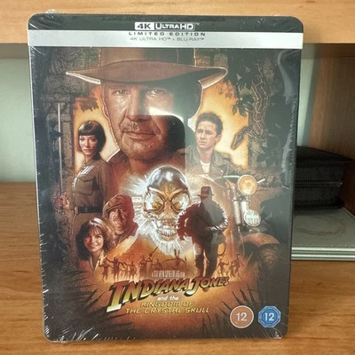 INDIANA JONES AND THE KINGDOM OF THE CRYSTAL SKULL  4K + BLU RAY STEELBOOK - NEW - Image 1 of 2