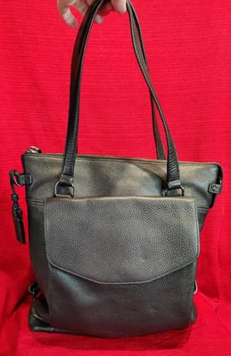 Tumi Black Pebbled Leather Backpack/ Purse With Unused Registration - Image 1 of 4