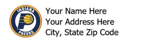 INDIANA PACERS, Return Address Labels - 1" x 2 5/8" - Personalized - Picture 1 of 14