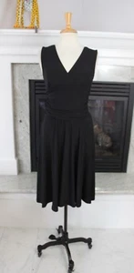 PAPILLON Vintage Y2K Black Feminine Sexy Knit Fit Flare Full Skirt Dress M - Picture 1 of 2