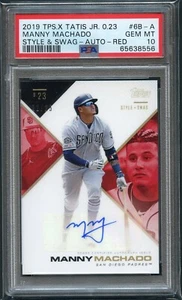 PSA 10 2019 Topps X Tatis Manny Machado Signed Auto Red /25 San Diego Padres - Bild 1 von 2