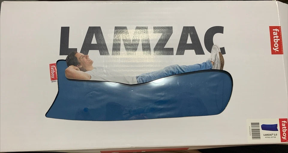 Seltener Vetter Fatboy Lamzac 2.0 Inflatable Air Lounger Luft Sitzsack Blau - Bild 1 von 1