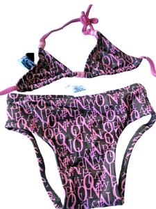 Traje de baño para niñas de dos piezas azul marino antiguo talla 2T NUEVO - Imagen 1 de 2