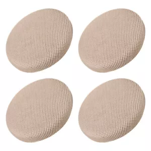 4 Pack Round Bar Stool Covers Dia.11"-16", Non-slip Seat Cushions Khaki - Picture 1 of 6