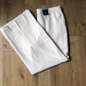 M&S COLLECTION WIDE HIGH RISE LINEN & COTTON BLEND TROUSERS SIZE 18 RRP £45 - Picture 1 of 8