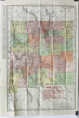 1908 Rand-McNally Vest Pocket Map of the state of New Mexico w/ Sleeve - Image 1 of 4