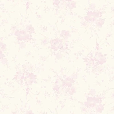 Clothworks Louisa Soft Floral Y4407-41 Light Pink Vintage floral Fabric BTHY