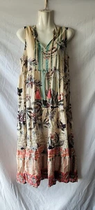 Orientique Naturally Sz 10 Beige Long Dress Organic Cotton - Picture 1 of 18