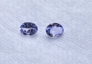 0.60 CTS, EARRING PAIR, PURPLISH BLUE TANZANITE, 5 X 4 MM, OVAL CUT, VVS/VS - Bild 1 von 4