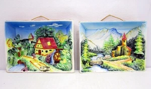Placas colgantes de pared vintage de mayólica de cerámica 3D para casa en el río y casa Mill - Imagen 1 de 13