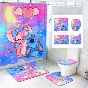 Cartoon Stitch Love Cute Shower Curtain or Bathroom Sets. - Picture 1 of 4