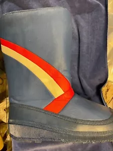 Vintage 1980 Snow Boots Size 9-10 Blue Red Korea Foam Great shape - Picture 1 of 4