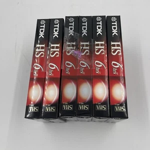 Lot Of 6 TDK T-120 Premium Quality HS 6 Hour VHS Tapes Blank & New And Sealed - Picture 1 of 3