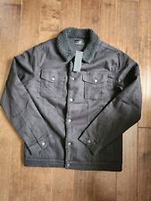 Saint Morta Men's Black Sherpa Denim Jacket - Size 2XL - NWT