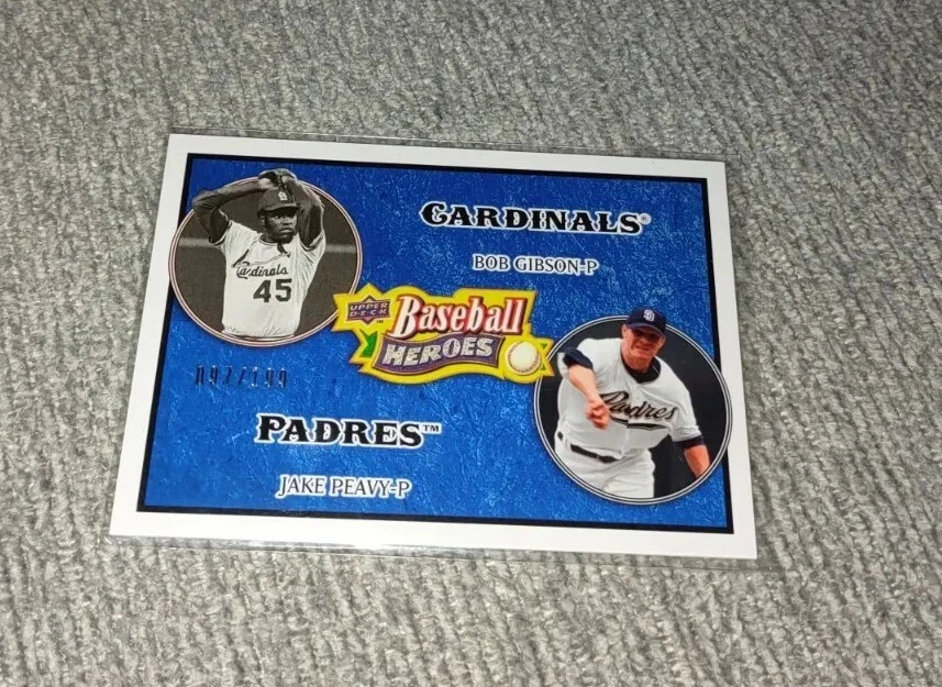 2008 BOB GIBSON & JAKE PEAVY UD HEROES BLUE /199 - Image 1 of 1