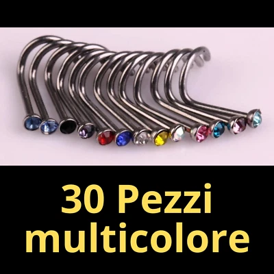 Piercing per donna o uomo Orecchini punto luce in acciaio per naso 30 pezzi - Immagine 1 di 4