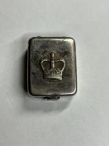 Antique Gold Plated Crown Pill Snuff Box - Picture 1 of 8