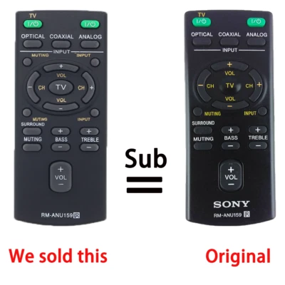 RM-ANU159 Replaced Remote For Sony Sound Bar SA-CT60 SS-WCT60 HT-CT60 /C  - Image 1 of 4
