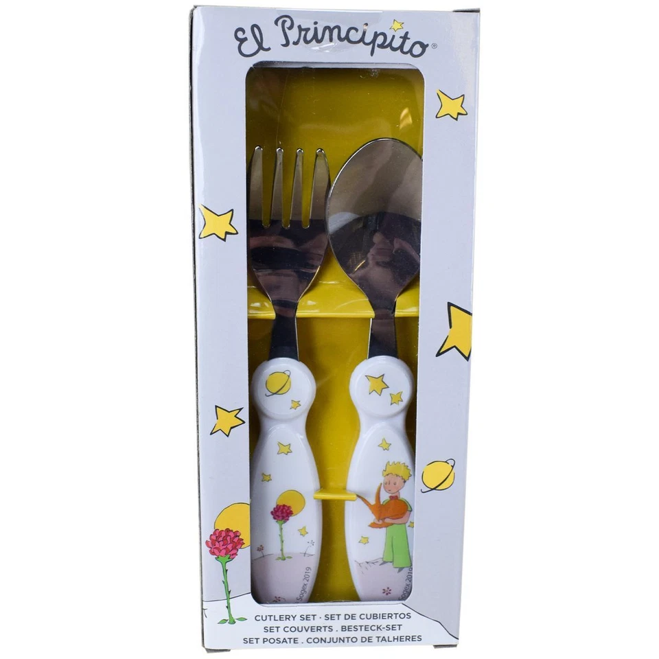 Der kleine Prinz Kinderbesteck ca. 15 cm Set aus Metall / Kunststoff 2-teilig  - Bild 1 von 1