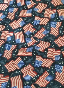 Oasis Fabrics - Flags and Stars with Eagles Quilting and Crafting Cotton Fabric - Picture 1 of 2