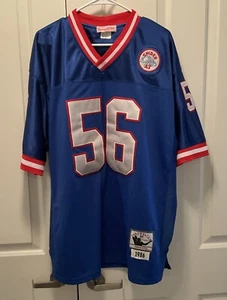 1986 New York Giants Lawrence Taylor #56 Mitchell & Ness Blue Jersey 52 EUC - Picture 1 of 5