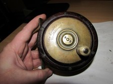X rare vintage enright irish perth style rosewood brass salmon fly fishing reel 