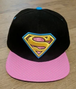 DC Comics Snapback Superman Hat Cap Embroidered Logo Black Pink Adjustable - Picture 1 of 3