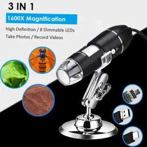 3 In 1 USB & MICRO USB &Type-C Digital Microscope 1600X Magnification B4M7 - Picture 1 of 12
